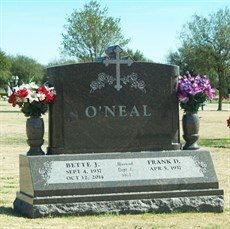 Custom granite cemetery monument
