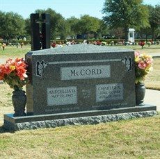 Custom granite cemetery monument