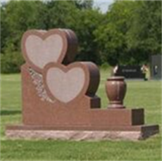 Double heart granite monument