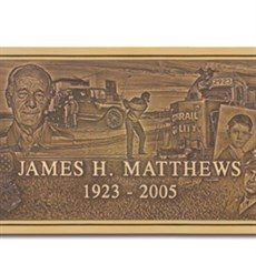 Etched bronze memorial marker